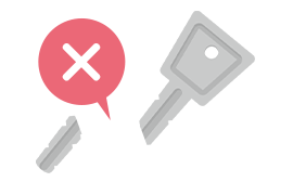 鍵折れのトラブルのイメージ