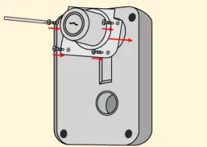 シリンダーを取り付ける
