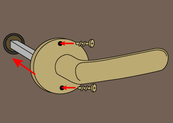 ドアノブを取り付ける