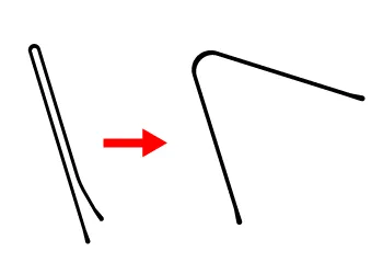 ヘアピンを伸ばす