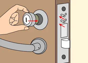 新しいシリンダーを取り付ける